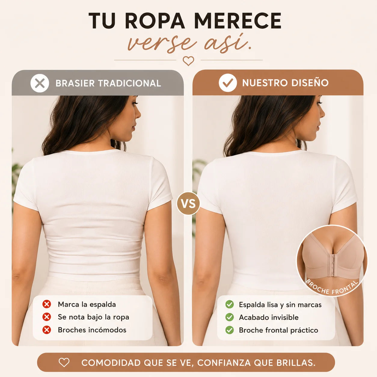 ✨👙🔥3X1 BRASIER INVISIBLE AURA⭐BROCHE DELANTERO  TRANSFORMA TU ESTILO✨👙🔥
