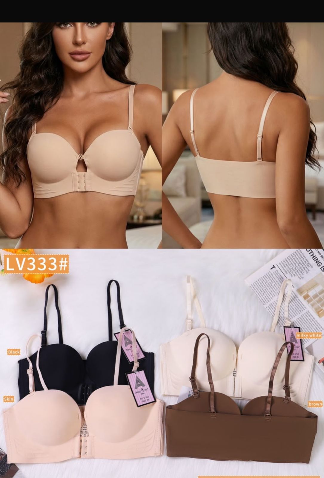 ✨👙🔥3X1 BRASIER INVISIBLE AURA⭐BROCHE DELANTERO  TRANSFORMA TU ESTILO✨👙🔥